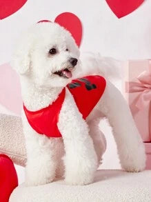 PETSIN 1pc I Love Mom Heart Print Pet Dog/Cat Vest