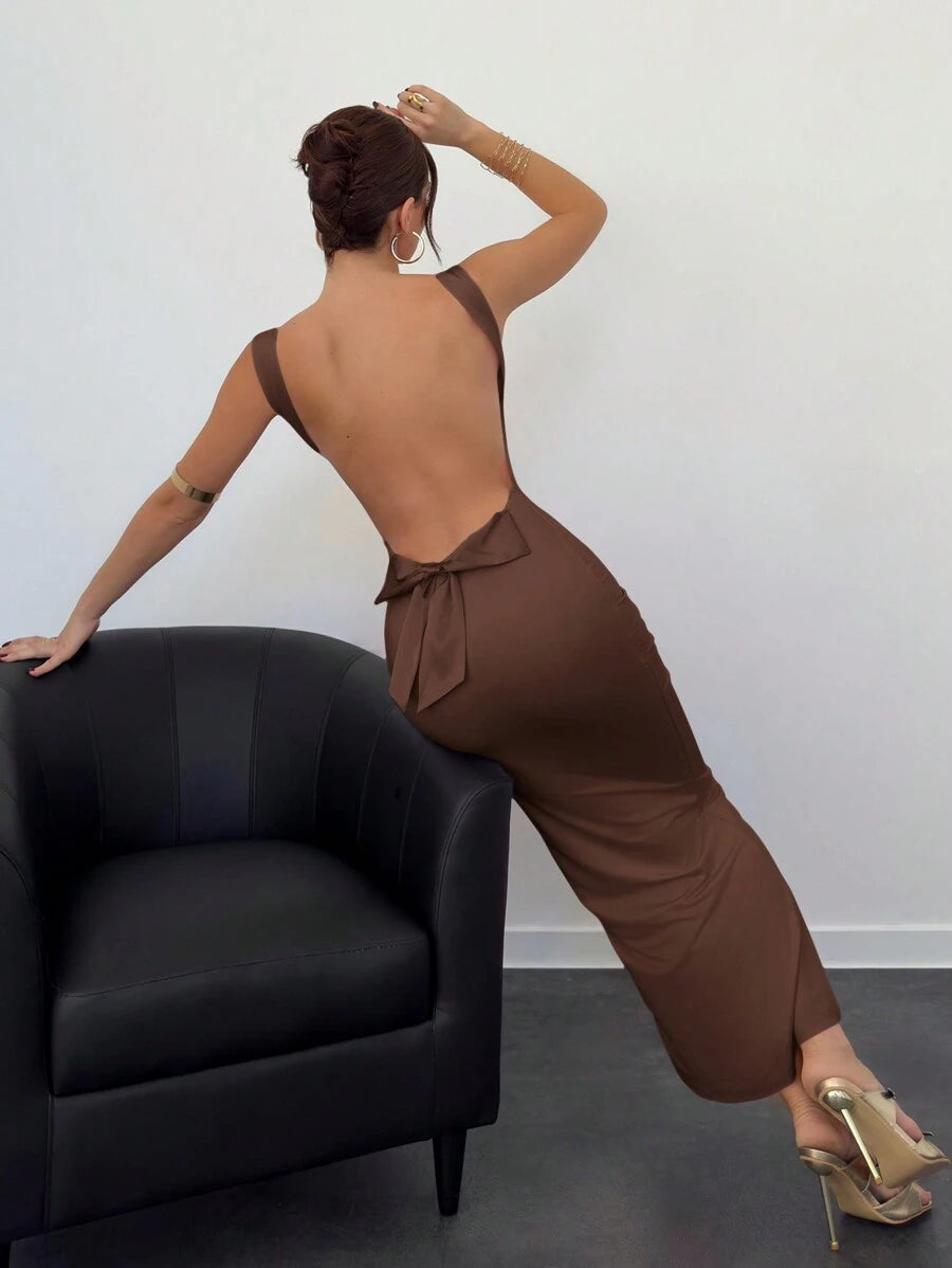 Elegantna Haljina sa Mašnom za Žene