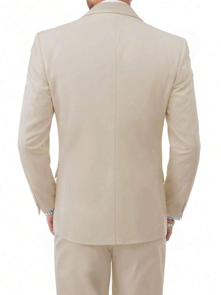 Muški poslovni komplet od 3 dela, uključuje sako, prsluk i pantalone, jednobojni, slim fit