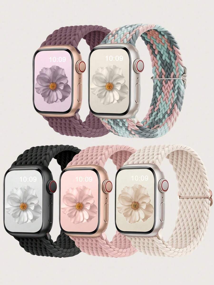 5 pakovanja pletenih rastegljivih Solo Loop narukvica za Apple Watch, 49mm 45mm 44mm 46mm 42mm 41mm 40mm 38m