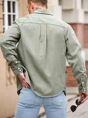 Muška ležerna streetwear teksas košulja dugih rukava