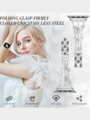 Luksuzna ženska narukvica za sat sa kristalima i leptir motivom, kompatibilna sa Apple Watch 38mm 40mm 41mm 42mm 44mm 45mm 46mm 49mm