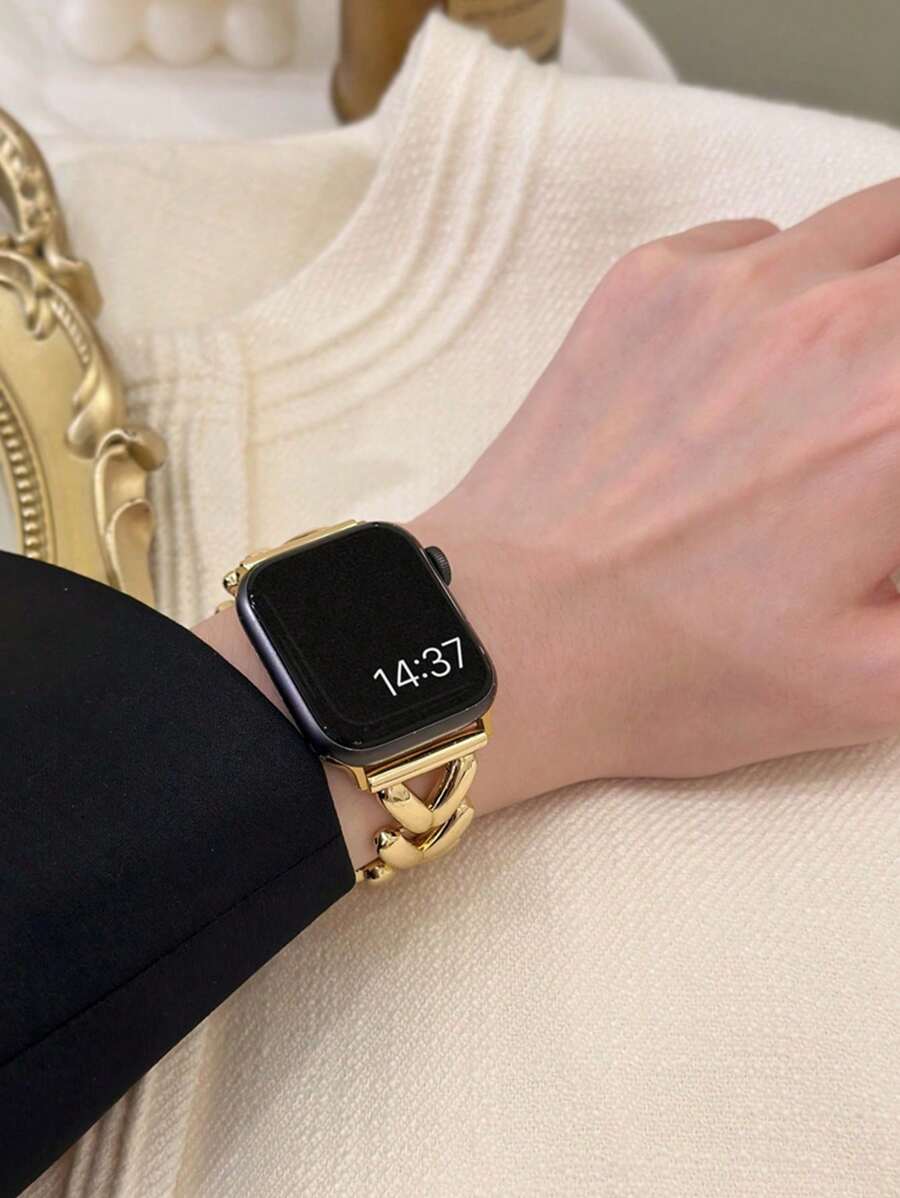 Luksuzna crno-zlatna geometrijska narukvica za sat kompatibilna sa Apple Watch 38mm 40mm 41mm 42mm 44mm 45mm 49mm