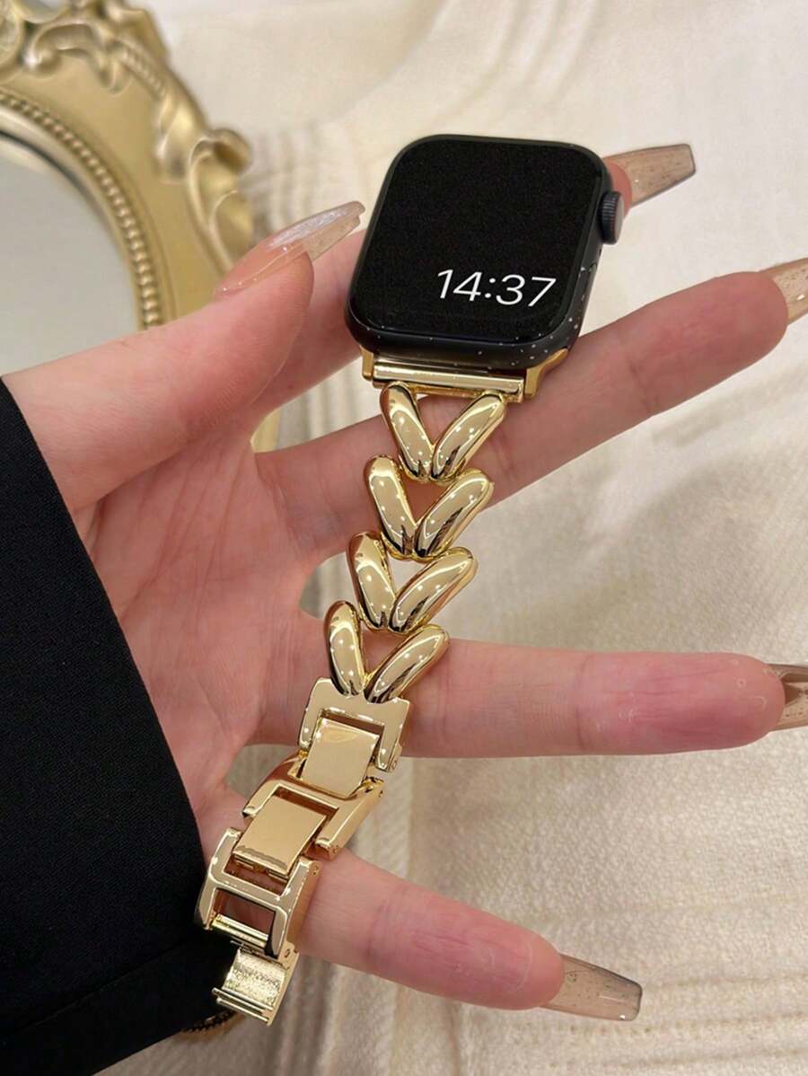Luksuzna crno-zlatna geometrijska narukvica za sat kompatibilna sa Apple Watch 38mm 40mm 41mm 42mm 44mm 45mm 49mm