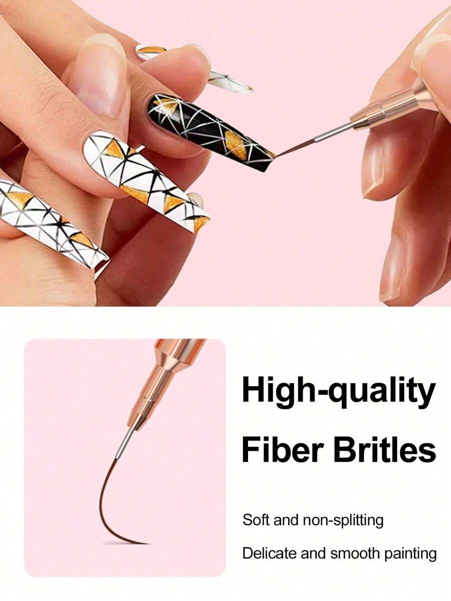 Set od 5 četkica za nail art, tanka četkica