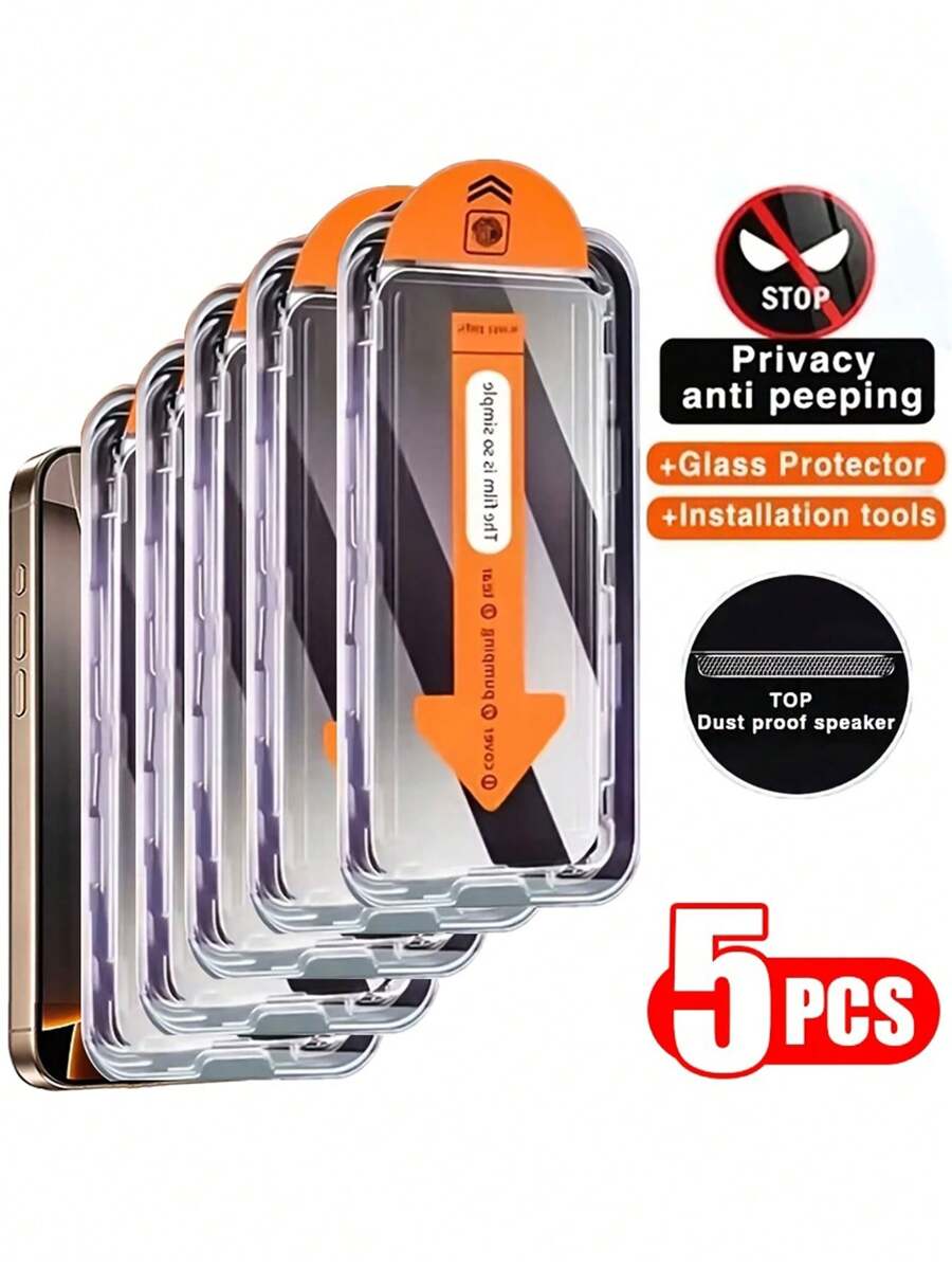 4 komada zaštitnog stakla za ekran sa potpunom privatnošću za iPhone 17/17 Air/16/15/14/13/12/11/16 Pro Max/15 Pro Max/Plus/Mini/X/XS/XR/XS Max, 9H kaljeno staklo