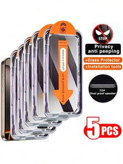 4 komada zaštitnog stakla za ekran sa potpunom privatnošću za iPhone 17/17 Air/16/15/14/13/12/11/16 Pro Max/15 Pro Max/Plus/Mini/X/XS/XR/XS Max, 9H kaljeno staklo
