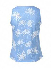 EMERY ROSE Women's Palm Tree Printed Tank Top Graphic Tees Women Tops