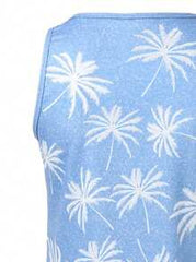 EMERY ROSE Women's Palm Tree Printed Tank Top Graphic Tees Women Tops