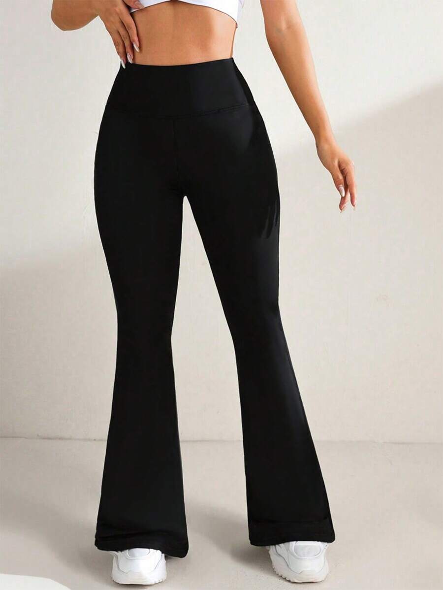Ženske helanke sa visokim strukom u jednobojnoj boji,  joga pantalone