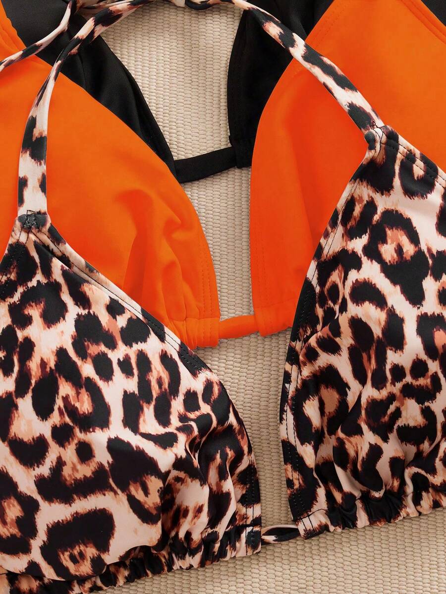 Ženski bikini set od 3 dela plus size,višebojni