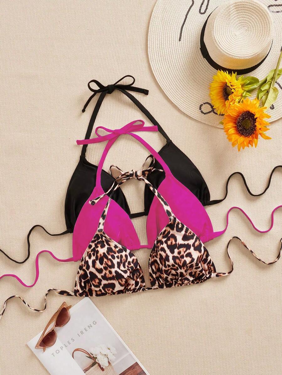 Ženski bikini set od 3 dela plus size,višebojni