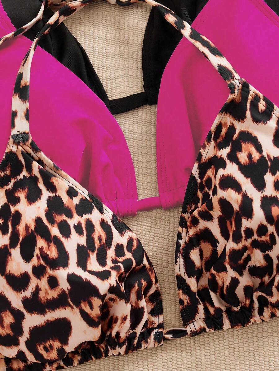 Ženski bikini set od 3 dela plus size,višebojni