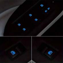 18pcs Car Window Control Button Luminous Stickers, Car Interior Glow-In-The-Dark Fluorescent Stickers