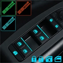 18pcs Car Window Control Button Luminous Stickers, Car Interior Glow-In-The-Dark Fluorescent Stickers