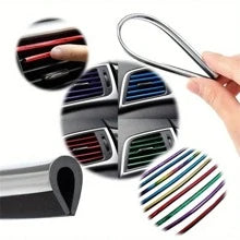10pcs 7.87 Inches Fit For Car Air Conditioner Outlet, Decorative U-Shaped Molding, Car Styling Door Edge Corner Protector