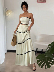2kom/Set Ženski Elegantan Skraćeni Bandeau Top i Suknja