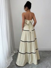 2kom/Set Ženski Elegantan Skraćeni Bandeau Top i Suknja