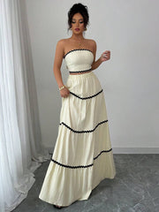 2kom/Set Ženski Elegantan Skraćeni Bandeau Top i Suknja