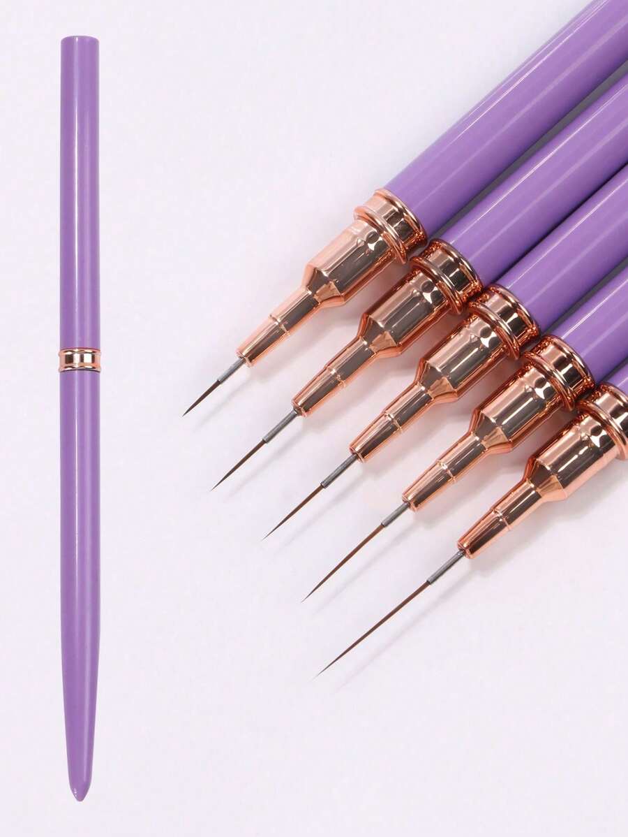 Set od 5 četkica za nail art, tanka četkica