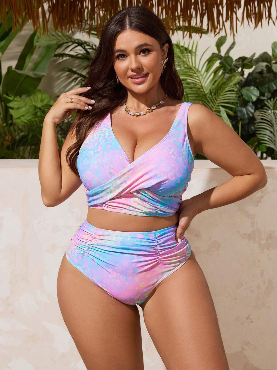 Gradient Leopard Plus size kupaći