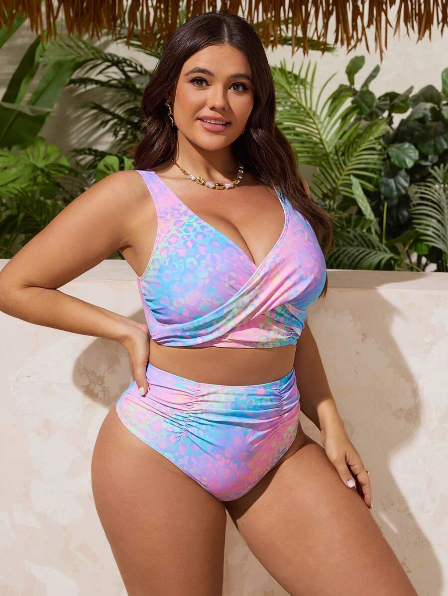 Gradient Leopard Plus size kupaći