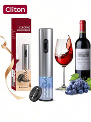 CLITON Electric Wine Bottle Opener, Battery Powered Automatic Bottle Opener, Gift For Wine Lovers, Suitable For Both Men And Women (Black)
