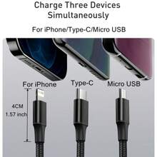 6pcs Car Charger Adapter Blocks With 3-In-1 Braided Charging Cables, Compatible With IPhone, Car Charging Set