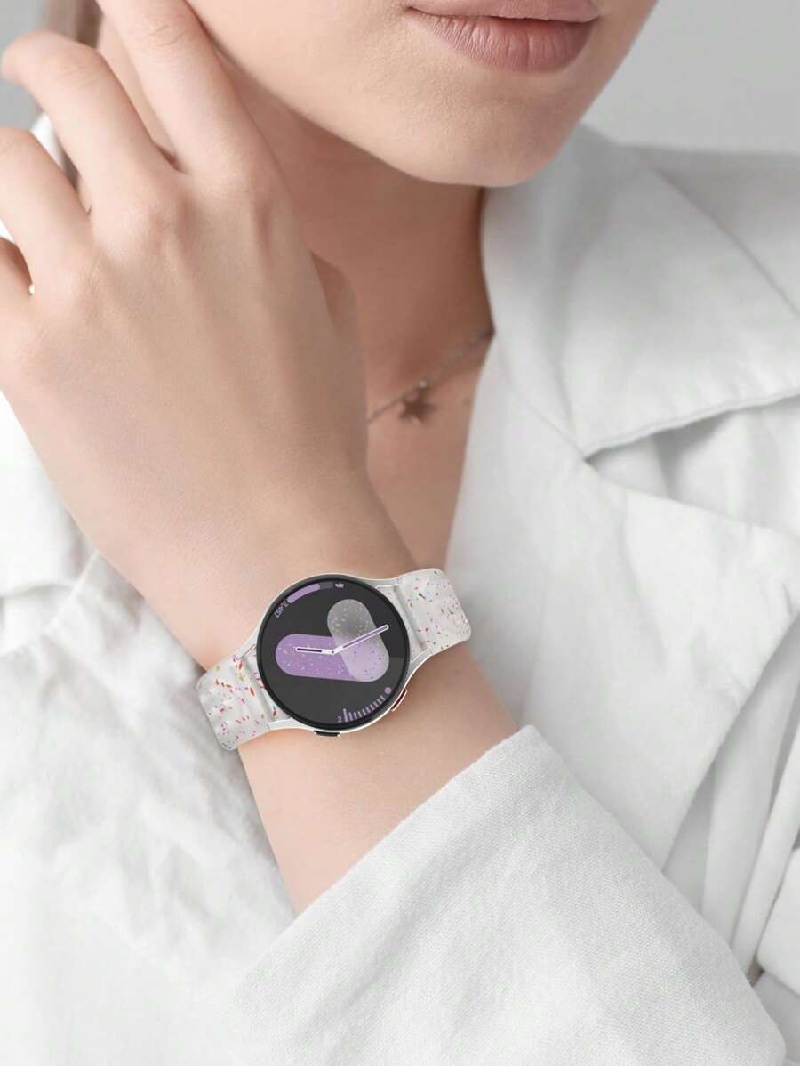 20mm dvobojna silikonska narukvica za sat sa cvetnim reljefom, kompatibilna sa Samsung Galaxy Watch 7 6 5 4 40mm 44mm/5 Pro/6 Classic 47mm/Watch 4 Classic/Active 2, 45mm/Watch 3/Watch 4 Classic 42mm 46mm Watch 6 47mm 43mm