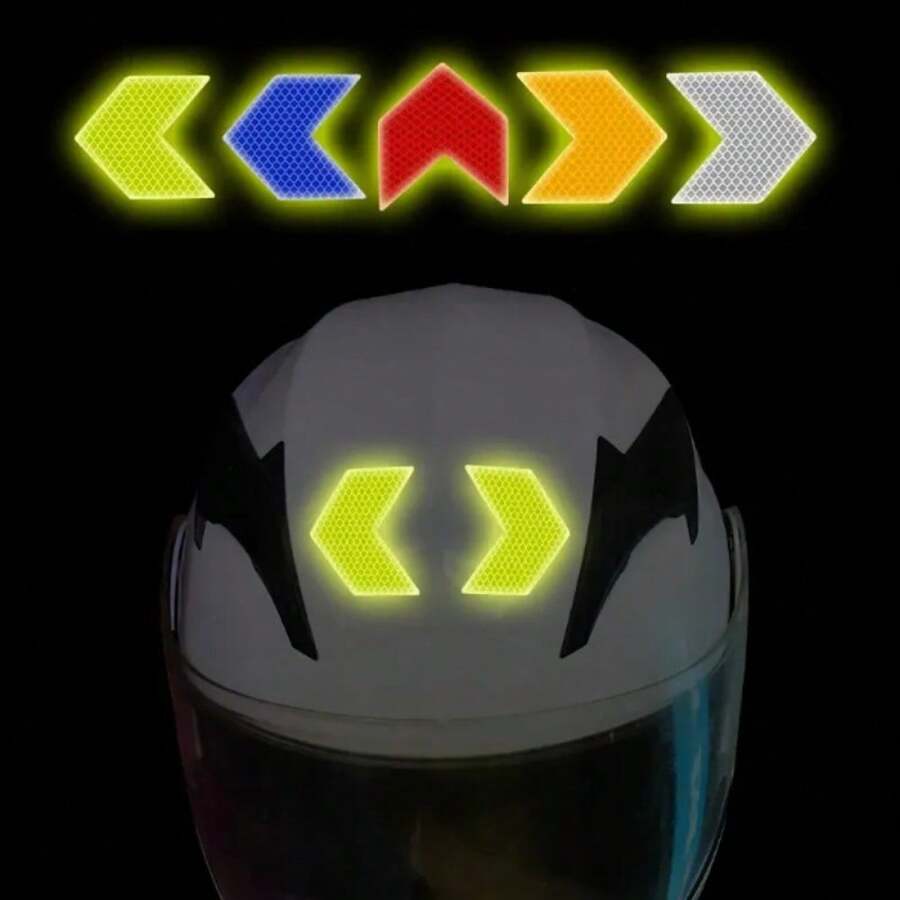10 Pcs/Set Car Sticker Reflective Arrow Sign Tape Warning Sticker For Car Bumper Trunk Reflector Hazard Tape Car Styling