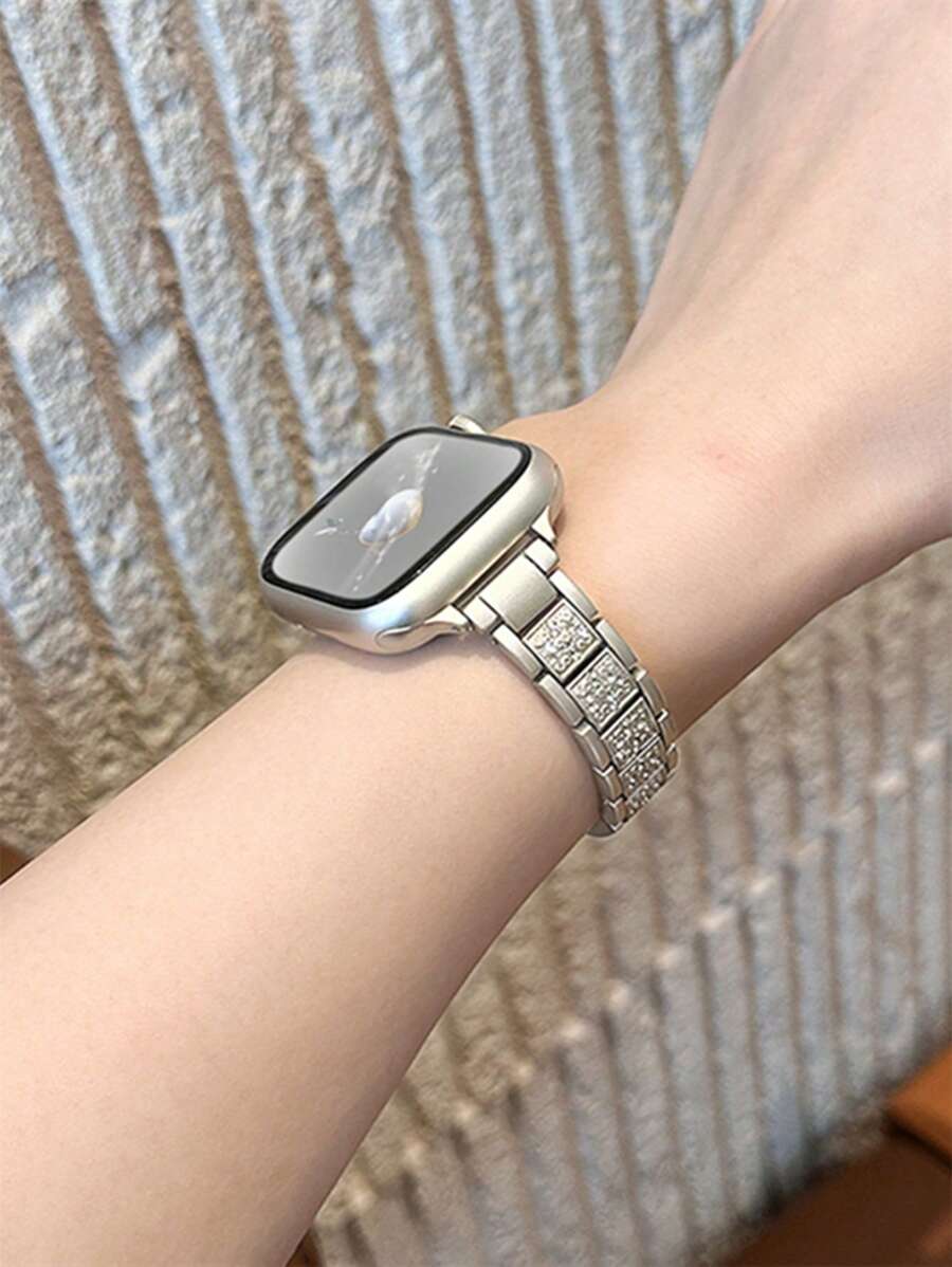 Metalna narukvica za sat sa kristalima, kompatibilna sa Apple Watch, odličan poklon