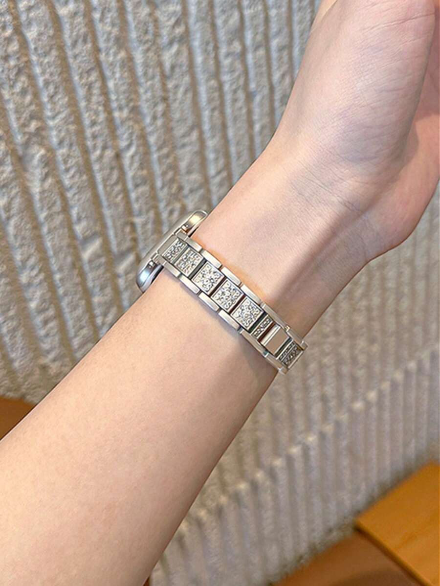 Metalna narukvica za sat sa kristalima, kompatibilna sa Apple Watch, odličan poklon