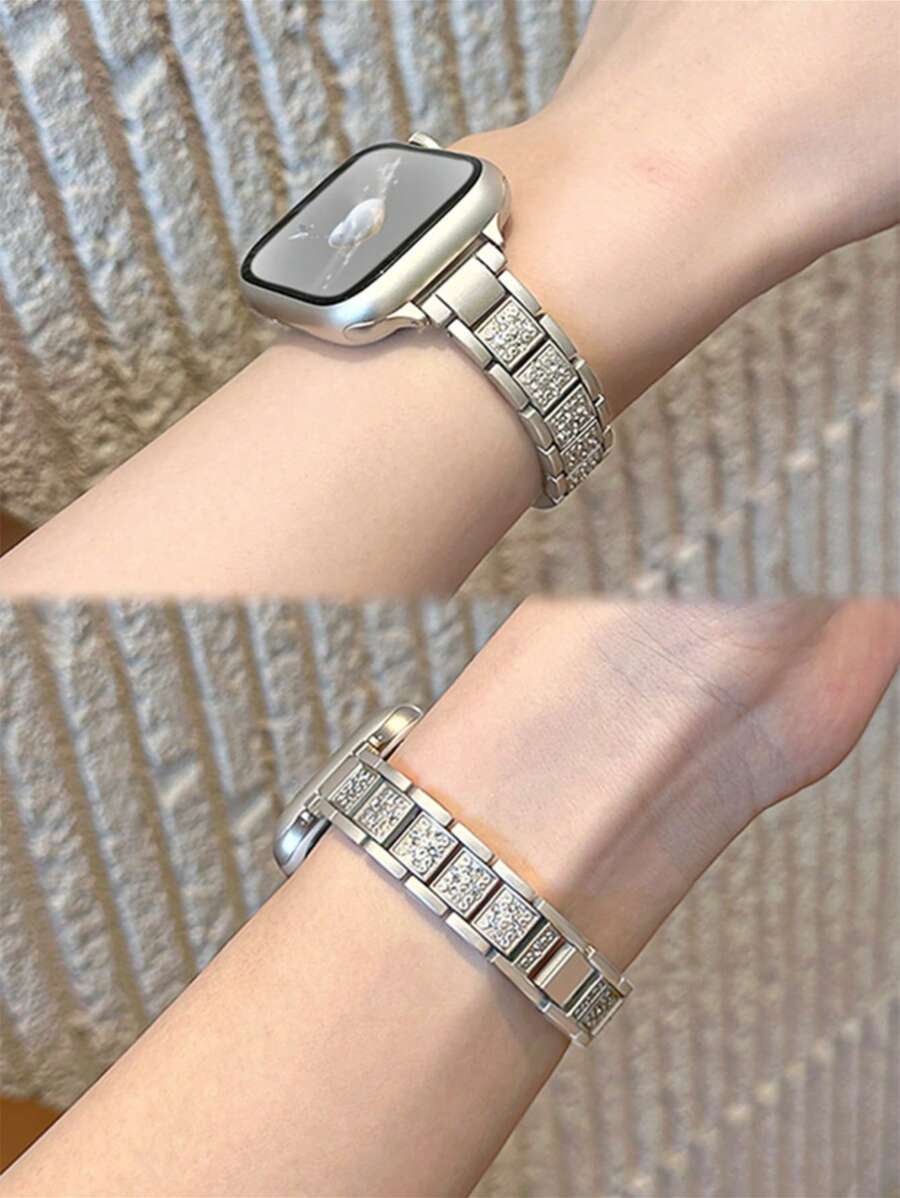 Metalna narukvica za sat sa kristalima, kompatibilna sa Apple Watch, odličan poklon