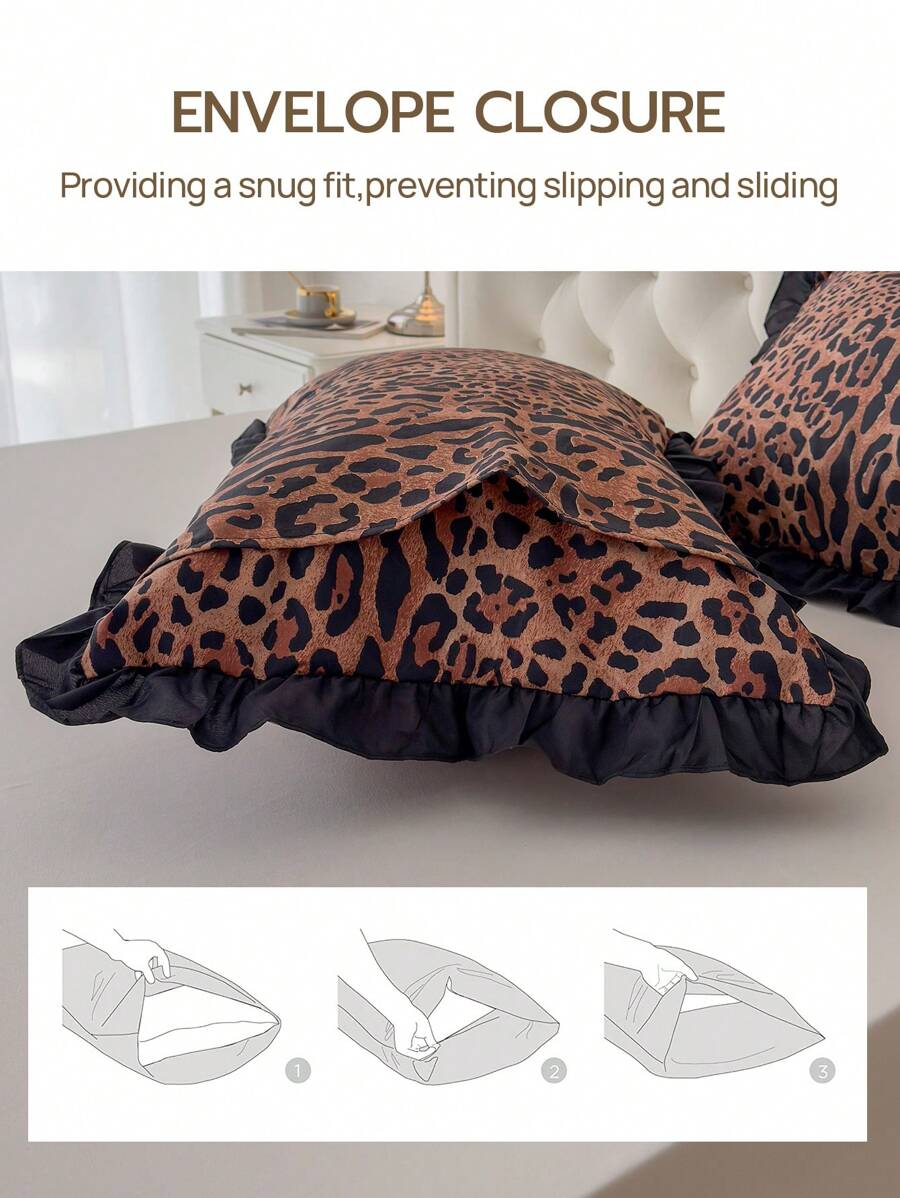 Mekana, lagana i prozračna posteljina sa leopard printom i čipkom