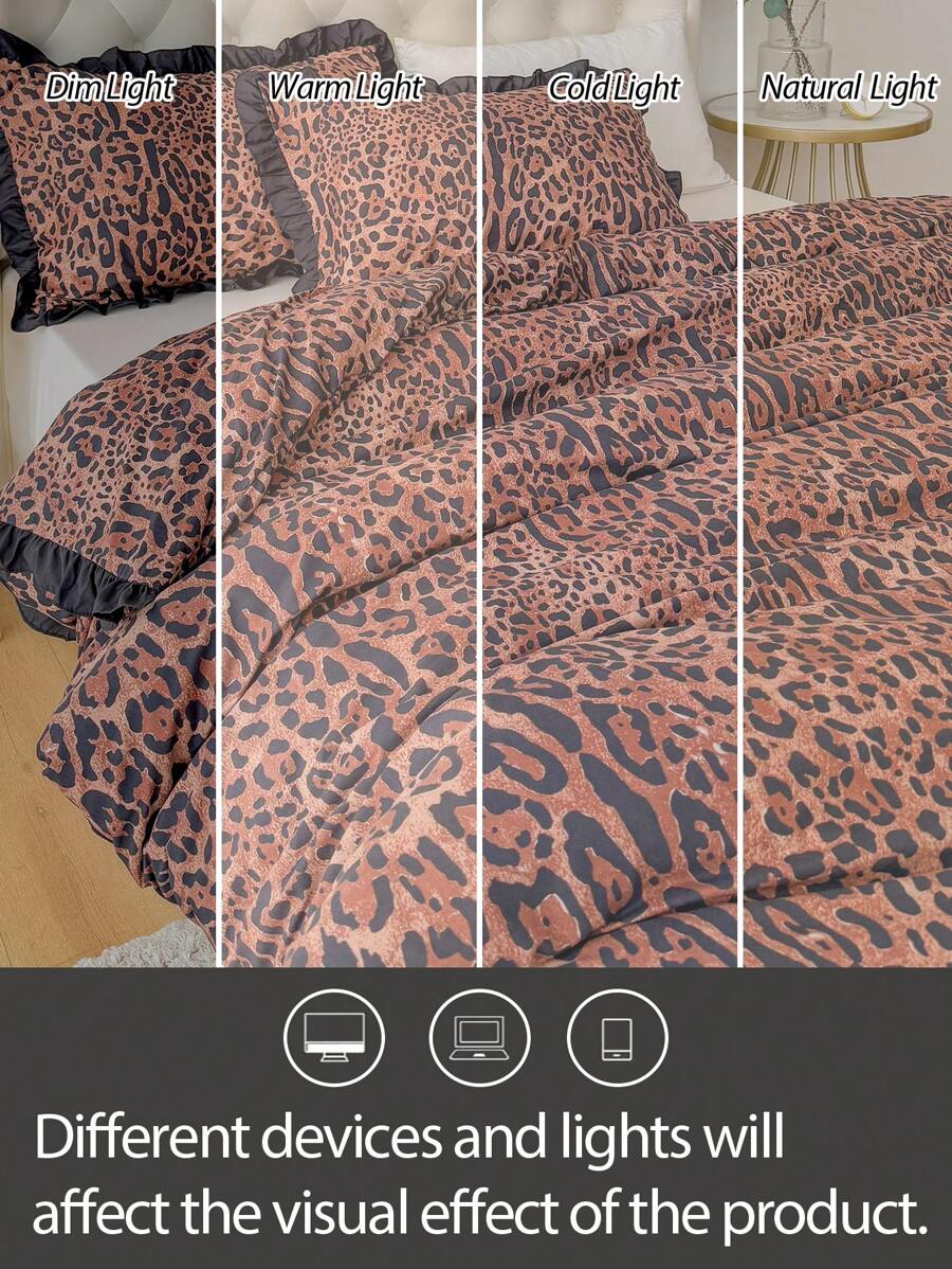 Mekana, lagana i prozračna posteljina sa leopard printom i čipkom