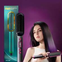 Ceramic Straightening Brush, With LCD Display And Adjustable Temperature, Suitable For All Hair Types, Anti-Scald Teeth Design, Creates Smooth And Frizz-Free Hair - The Perfect Gift For Women