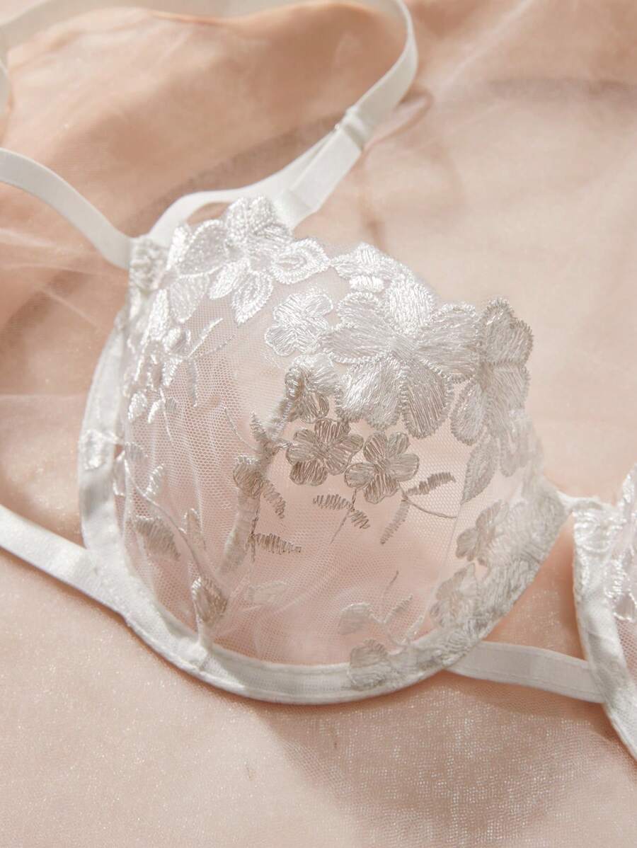 Crystal Vow 2 kom/set ženski donji veš set u nebesko plavoj boji sa vezom i pertlanjem