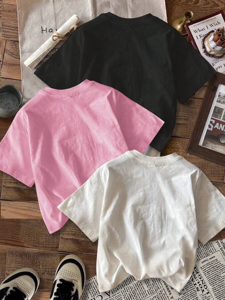 3kom/Set Ženske Casual Minimalističke Majice sa Printom Trešnje