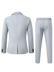 Muški poslovni set sa užim krojem, sako sa špicastim reverima i pantalone
