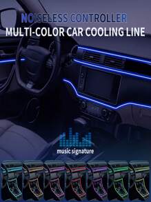 196 Inch Car Interior LED Light Strip USB Powered RGB Ambient Light Set, With APP Control Fiber Optic And Music Sync Rhythm, Suitable For Car Doors, Console And Dashboard (Remote Control Not Included)