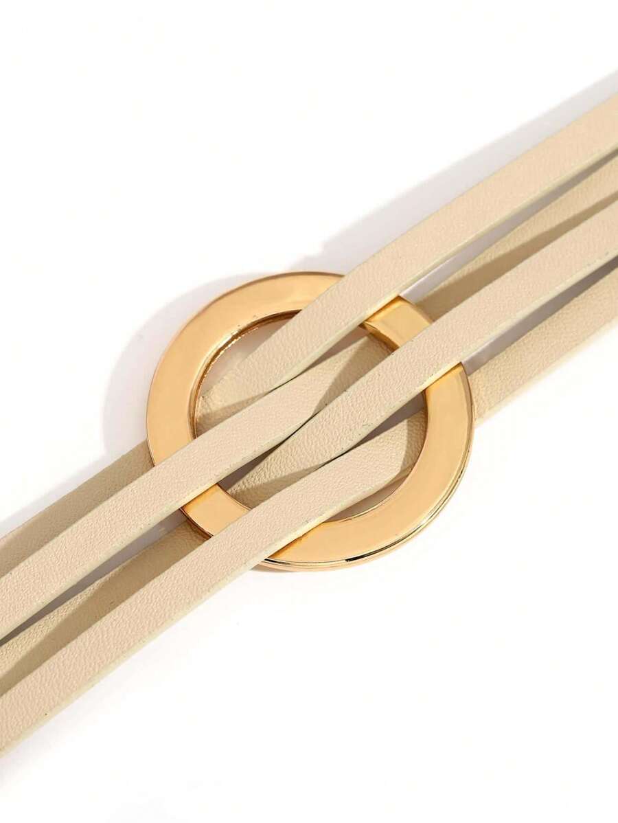 Narukvica od veštačke kože sa kopčom i ukrštenim dizajnom za žene