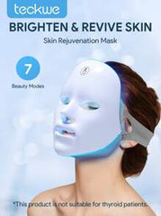 Teckwe LED Face Mask, 7 Colors Light Therapy Mask For Skin Rejuvenation, Brightening & Anti-Aging, At-Home Facial Skin Care Mask