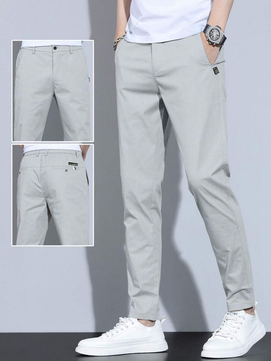 Muške ležerne deblje pantalone jednobojne sa termo postavom