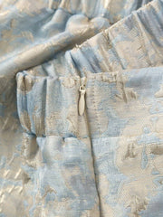 Klasični Stil Ženski Šorts Tie-Dye Jacquard Visokim Strukom