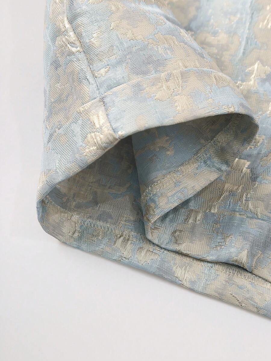 Klasični Stil Ženski Šorts Tie-Dye Jacquard Visokim Strukom