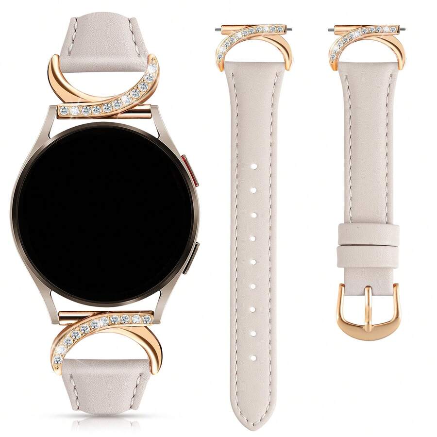 Luksuzna narukvica za sat od mikrovlakna sa C-oblikovanom kopčom sa dijamantom - kompatibilna sa Galaxy Watch 7/6/5/4 (40mm/45mm), Watch 6 Classic (43mm/50mm) i Watch 5 Pro (45mm)