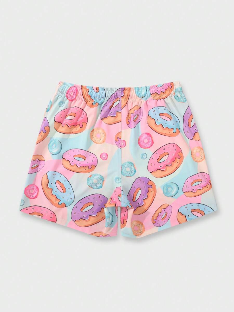 Muški šorts za plažu za plivanje sa printom krofni, havajski stil, za odmor
