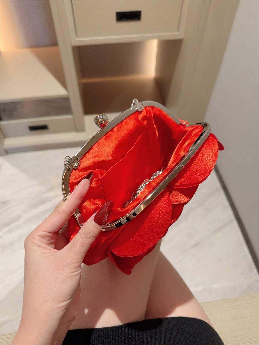 Elegantna večernja torba sa 3D ružom , romantična
