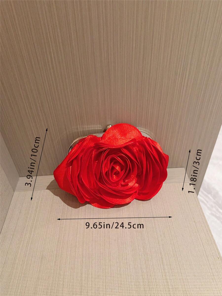 Elegantna večernja torba sa 3D ružom , romantična