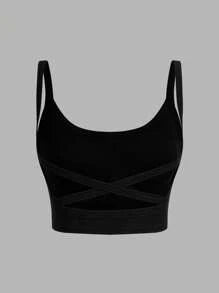SHEIN VCAY 3pcs Women Casual Racerback Crop Tank Tops With Built-In Bra, Suitable For Summer